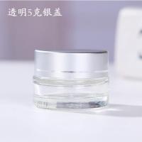 [10只装]透明玻璃面霜分装瓶膏霜瓶眼霜化妆瓶护肤品分装瓶空瓶 银色盖子 5克10只