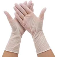 B级一次性12寸白丁腈手套橡胶胶皮工业维修防耐油耐酸碱防水手套 12寸薄款透明白丁腈S小号50只