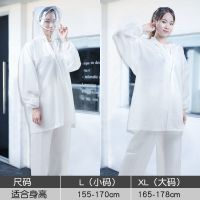 雨衣雨裤套装电动摩托车分体长款全身防暴雨女防雨水服男外卖外套 水晶套装 乳白色(双帽檐) M
