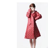 日式时尚罩衣轻薄透气旅行户外风衣式雨衣雨披防风防雪学生男女生 暗红圆点7127 L
