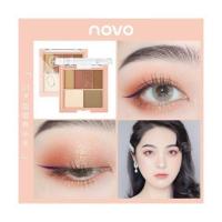 NOVO甜蜜果汁炫彩六色眼影盘珠光哑光闪粉学生平价小盘便带七件刷 1#甜橙养乐多+7件套刷
