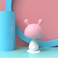 磨牙棒婴儿小蘑菇安抚牙胶咬咬硅胶玩具乐3可水煮6个月防吃手神器 甜粉色