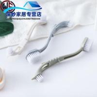 儿童鞋刷子小 小号双头长柄洗鞋刷塑料硬毛洗鞋洗衣鞋刷厨房清洁 白色