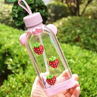 创意潮流可爱成人奶瓶学生儿童少女吸管杯奶嘴杯扁水杯便携两用杯 单杯加杯刷(不带奶嘴吸管) 扁光杯粉色胶套无图案