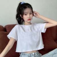 日系古着感小熊短袖t恤女夏季宽松炸街重工刺绣植绒体恤上衣ins潮 白色短款 M