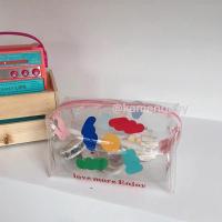 韩国ins泫雅花朵透明防水化妆包女便携大容量少女收纳旅行洗漱包 彩色涂鸦 收藏店铺送可爱贴纸