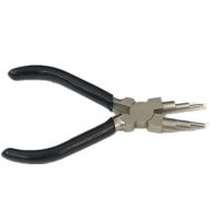 6寸不锈镍合金6合一珠宝钳U型钳簪子簪娘工具双圆珠宝串珠工具钳 黑色6合一不锈钢镍合金珠宝钳子