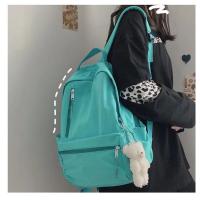 书包韩版原宿ulzzang无印日系简约大学生双肩包女2021新款简单包 绿色[小众无印潮包] 裸包哦[关注店铺送小礼品]