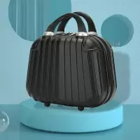 手提行李箱14寸化妆包女小型轻便16密码旅行皮箱证件迷你收纳箱子 简约款黑色 12寸