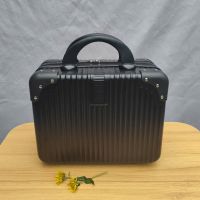 本钱 14寸迷你化妆箱小型行李箱女轻便手提箱迷你收纳箱 包角/黑色 14寸[送卡通贴纸]