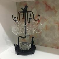 欧式金属铁艺挂杯子架咖啡杯收纳架水杯茶杯碟盘置物架晾杯沥水架 哑黑色