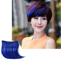 远方情复古羊毛卷刘海假发女俏皮减龄自然无痕小卷蓬松接发片T846 挑染假发刘海 宝石蓝