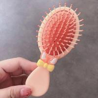 可梳湿发气垫梳子女学生儿童通用椭圆不伤发气囊梳长发气垫按摩梳 橙色*小狐狸头绳[气垫梳]