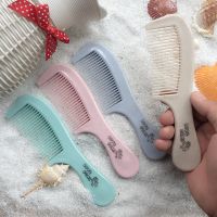 特厚小麦秸秆塑料梳子女顺发梳环保防静电密齿梳大号直发美发头梳 麦香特厚梳随机色[1个]