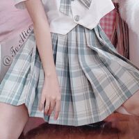 两件套装/单件夏季新款JK制服女水手服衬衫衬衣+格子百褶裙半身裙 单件裙子 S