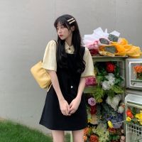 2021时尚夏季新款韩版甜美小个子衬衫气质可甜可盐背带裙两件套女 上衣 S
