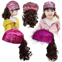 远方情婴儿公主假发女发箍帽子儿童发饰假发头饰长卷发假发套T318 石头纹和金丝款 款式颜色随机1个装