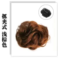 假发女丸子头发圈 抓夹花苞懒人半丸子真发蓬松自然盘发器假发包 [浅棕色]