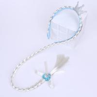 儿童麻花假发长辫子发箍冰雪公主动漫头箍发卡头饰品女童表演发饰 04单辫艾沙款