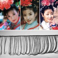 假发女空气齐刘海片复古内扣古装风戏曲花仙子隐形无痕超薄直头帘 黑色-50cm 一片装