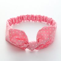 韩国儿童发带发饰春夏秋女童宝宝假发头饰拍照头花皇冠蕾丝蝴蝶结 粉色圆点发带 6-36个月[有松紧]