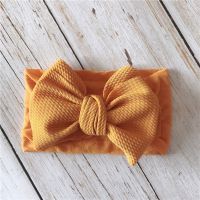 新生婴儿帽子春秋冬季胎帽女宝宝护囟门卤门可爱公主蝴蝶结头巾帽 姜黄色--发带 小码0-3个月[头围34-40cm]