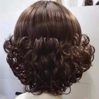 中老年假发真发送妈妈中年女士短卷发自然蓬松逼真仿真带圆顶头皮 浅棕色 送发网
