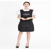 发廊助理技师围裙工作服女理发店焗油染发衣防水双面染发美发围裙 黑色