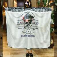理发围布发廊专用,油头专业美发围布 新美式骷髅头 薄款