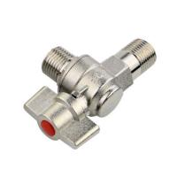 全铜4分大流量球阀15mm全通径直角球芯1/2三角球阀热水器专用开关 红标(热水)配装饰盖