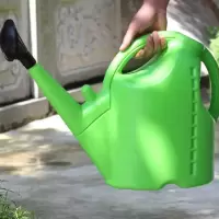 加厚洒水壶大浇花喷壶塑料浇水壶长嘴花洒壶园艺浇花壶家用淋水壶 5升一有盖有喷头一碧绿