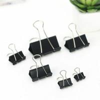 彩色长尾票夹组合票夹大中小号凤尾夹办公文具用品书夹子铁夹喷漆 黑色 体验装25mm5个(不推荐)