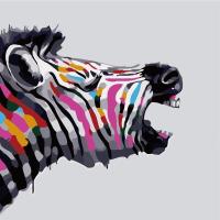 (数字油画动漫diy 手工制作生日礼物填充涂色彩客厅装饰画创意礼 A055-手影马 40X50一张画布防压珍珠袋装+笔料