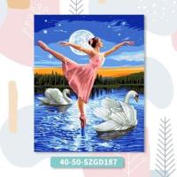 diy领典数字油画客厅填充挂画减压手绘填色减压手工油彩画装饰 SZGD187 30*40不带内框