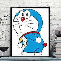 diy数字油画手工填色绘画生日礼物动漫卡通人物风景客厅装饰油画 G106哆啦A梦 40*50画布颜料画笔(无框)