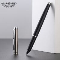 英雄牌钢笔007老款经典学生专用成人男士办公签字三四年级练字笔 黑色 暗尖