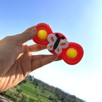 吸盘转转乐可咬早教趣味游戏益智早教玩具可戏水带铃铛婴幼儿指尖 新款蝴蝶转转乐(带摇铃)