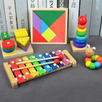 八音小木琴手敲琴婴幼儿6-8个月宝宝儿童音乐玩具1-2-3岁益智早教 8音琴+七巧板+扭扭虫+彩虹塔+套柱