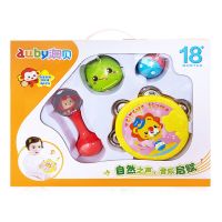 澳贝启蒙乐器套装礼盒大鼓组铃鼓组手摇铃沙蛋宝宝婴幼儿响铃玩具 463830 乐器铃鼓组4pcs