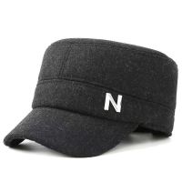 雷锋帽加绒保暖男帽子冬季防寒帽骑车护耳帽防风棉帽带檐雷锋帽 非雷锋呢子平顶