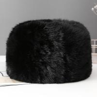 狐狸毛皮草帽子男女东北雷锋帽冬加厚保暖圆顶蒙古帽爸妈护耳棉帽 黑色-圆顶 M54-58