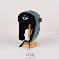 雷锋帽冬季男女保暖韩版潮火车头棉帽子护耳骑车防寒防风文章同款 灯芯绒单眼豆蓝色 成人款均码(56-60cm)