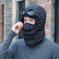 帽子男冬天户外骑行保暖防寒帽棉冬季防风帽护耳骑电动车雷锋帽女 带围脖黑色 均码