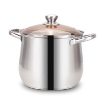 304加厚不锈钢汤锅大容量家用加高汤锅炖锅电磁炉燃气炉通用锅具 304(加厚款)22CM高汤锅