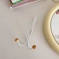 简约门后挂衣钩置物架免打孔门挂钩杂物挂架门上挂衣架壁挂门背式 横式 白色双钩