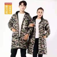 冬季加绒加厚男士罩衣成人男女外穿工作服加大码外套厨房围裙棉服 轻薄防水[加绒男女款] 4XL适合130-170斤