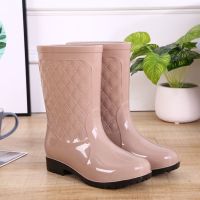 果冻雨鞋雨靴短筒防滑水靴可拆卸加绒保暖套鞋女厨房工作成人胶鞋 839[卡其]不加棉 筒高26CM 36