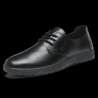 春夏季厨师鞋男厨房防水防油防臭防滑鞋子耐磨透气黑色工作皮鞋男 黑色系带 39