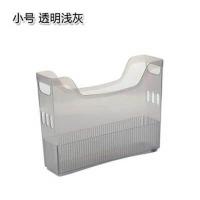 收纳盒高窄型桌面杂物整理盒厨房窄长型带滑轮收纳筐提手收纳盒子[11月30日发完] 小号透明浅灰