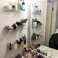 壁挂置物架隔板有机玻璃墙上免打孔层板厨房洗手间储物架手办展示 透明 长20*宽5*高5cm